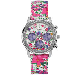Guess Melody Quartz Ladies Watch u0903l1 Silver-tone Stainless Steel Case with Multi-color Nylon Strap