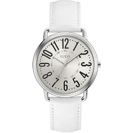 Guess Gc White Leather Quartz White Dial Ladies Watch U1068L1