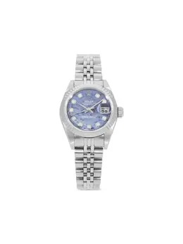 1988 Pre-Owned Rolex Datejust 3054, 26mm Cerulean Blue Diamond Dial with Baton Hands