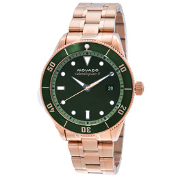 Movado Heritage Calendoplan S Mens Quartz Green Dial Watch - Model 3650186