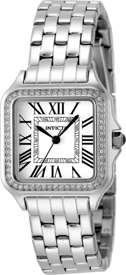 Invicta Angel 48994 - Quartz Crystal Silver Dial Ladies Watch with Stainless Steel Case and Bracelet