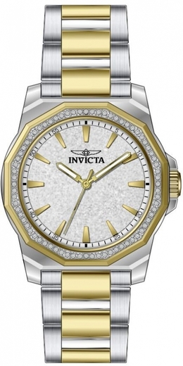 Invicta Ladies Watch Model 49129, Silver Dial with Gold Tone Elements