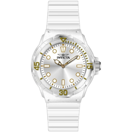 Invicta Celestial Quartz Silver Dial Ladies Watch [49204] White ABS Case Two-tone PU Band