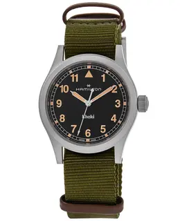 Hamilton Khaki Field Quartz Black Dial Fabric Strap Men's Watch h69401930