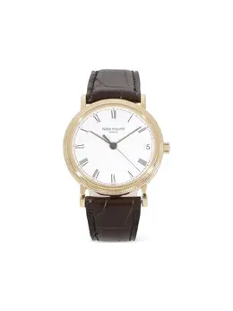 Patek Philippe Calatrava White Dial Automatic Movement Date Function Sapphire Crystal 33mm Yellow Gold Crocodile Strap Model 30543228