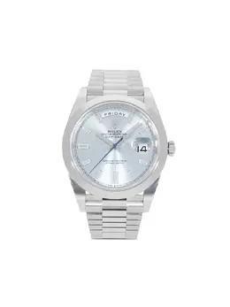Rolex Day-Date, Pre-Owned 39mm Light Blue Dial with Diamonds
