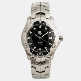 Tag Heuer Link WJ1113 Black Stainless Steel Men's Watch, 39mm