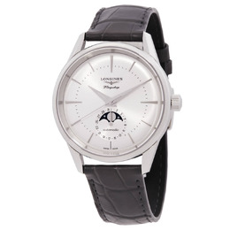 Longines Flagship Heritage Automatic Moon Phase Silver Mens Watch L4.815.4.72.2