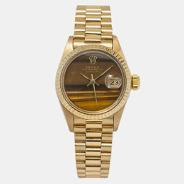 Rolex Brown Tiger Eye Yellow Gold Datejust 69178