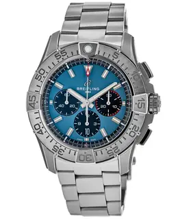 New Breitling Super Avenger 46 Automatic Chronograph Blue Dial Titanium Men's Watch eb0148101c1e1