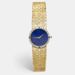 Piaget Lapiz Diamonds Sapphire 18K Yellow Gold Vintage Cocktail 9706 Women's Wristwatch 24 mm 960159