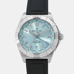 Breitling Chronomat P32398101C1S2 Automatic Mens Watch Blue Dial Stainless Steel Case 40mm Rubber Strap
