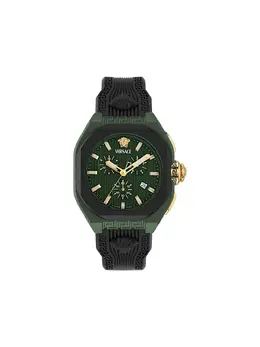 V-Legend 44mm (27360435) Black Ceramic Octagonal Face Geometric Dial Baton Hands Date Chronograph Medusa Head Motif
