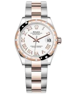 Rolex Datejust 31 Stainless Steel Rose Gold Silver Diamond Dial Women's Watch Model M278341RBR-0015
