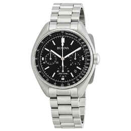 Bulova Lunar Pilot Chronograph 96B258 Mens Black Dial Watch
