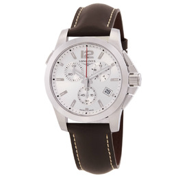 Longines Conquest Chronograph Quartz Silver Dial Mens Watch L3.702.4.76.4