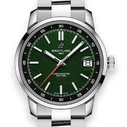 Breitling Top Time B31 Chronometer, Analog Mens Watch Green Dial with Article AB3113171L1A1