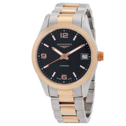 Longines Conquest Classic Automatic Black Dial Ladies Watch L2.385.5.56.7 Silver-tone Stainless Steel Case Two-tone Bracelet