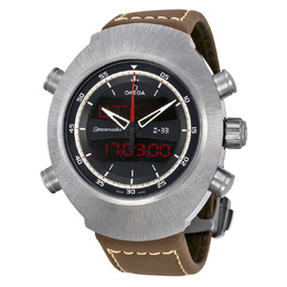 Pre-owned Omega Spacemaster Z-33 GMT Chronograph Black Analog Digital Dial Mens Watch 325.92.43.79.01.002