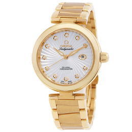 Pre-owned Omega De Ville Ladymatic Diamond Mother of Pearl Dial Ladies Watch 425.60.34.20.55.002