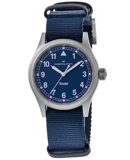 Brand New Authentic Hamilton H69401940 - Men's Khaki Field Quartz Watch with Blue Dial and Fabric Strap