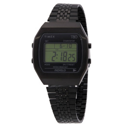 Timex 80 Alarm Quartz Digital Mens Watch TW2W91600 Black Stainless Steel