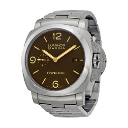 Pre-owned Panerai Luminor Marina Brown Dial Mens Watch pam00352
