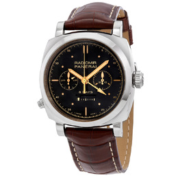 Pre-owned Panerai Radiomir 1940 GMT Chronograph Black Dial Mens Watch pam00503