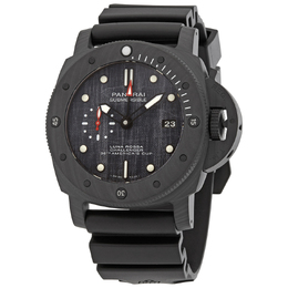 Pre-owned Panerai Submersible Luna Rossa Black Dial Mens Watch pam01039