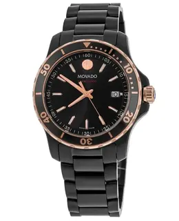 Brand New Authentic Movado Series 800 Black Dial Steel Men's Watch Model 2600162