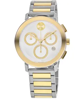 Brand New Authentic Movado Bold Evolution Quartz Chronograph Silver Dial Steel Men's Watch Model 3601100