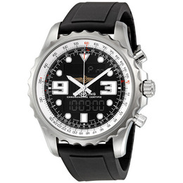 Pre-Owned Breitling Chronospace GMT Quartz Black Dial Mens Watch a7836534-ba26bkpd