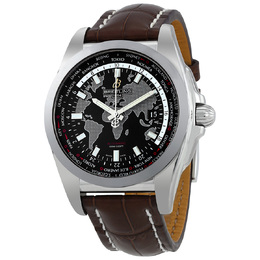 Pre-owned Breitling Galactic Unitime wb3510u4-bd94-739p-a20ba.1 Mens Automatic Black Dial GMT Watch