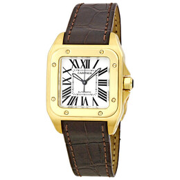 Pre-owned Cartier Santos De Cartier Silver Dial Ladies Watch W20112Y1
