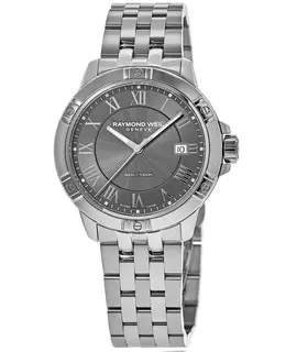 Raymond Weil Men's Stainless Steel Grey Dial Date Watch 8160-ST-00608