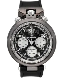 Bovet Sportster Saguaro Chronograph Black Dial Rubber Strap Men's Watch sp0468