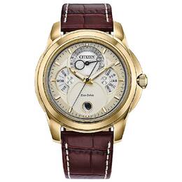 Citizen Calendrier Moon Phase Gold Dial Mens Watch bu0082-06p