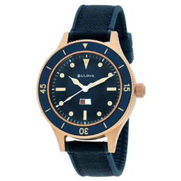 Bulova Mil Ships 150th Anniversary Special Edition Automatic Blue Dial Watch Model 98A325