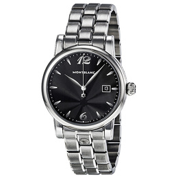 Pre-owned Montblanc Star Date Black Dial Mens Watch [article:105913]