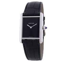 Cartier Tank Must Large Model Quartz Black Dial Watch WSTA0108