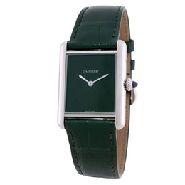 Cartier Tank Must Large Model Quartz Green Dial Watch WSTA0115