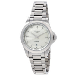 Longines Conquest Automatic Diamond Silver Dial Ladies Watch l3.320.4.87.6