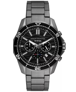 Мужские часы Spencer с хронографом из бронзы из нержавеющей стали, 44 мм A|X Armani Exchange, серый 17621007 | gunmetal