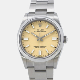 Rolex Oyster Perpetual 126000 Automatic Beige Stainless Steel Men's Wristwatch