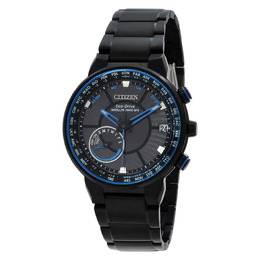 Citizen Satellite Wave Perpetual World Time Black Dial Mens Watch cc3078-81e