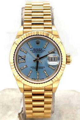 Pre-owned Rolex Datejust Diamond Blue Dial with 18kt Yellow Gold Case and Bracelet Model No. 279178bldp