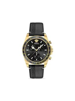 Versace Greca Chrono Wave 43mm Black Dial Round Case Chronograph with Subdials, Greca Bezel, Swiss Quartz Movement (Article: 29742564)