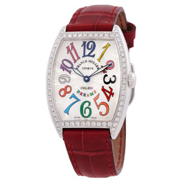 Franck Muller Cintree Curvex Quartz Diamond Silver Dial Ladies Watch Model 7502 QZ D 1R COL DR AC