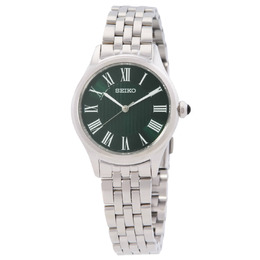 Seiko Classic Quartz sur611p1 - Green Dial Stainless Steel Ladies Watch