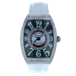 Franck Muller Tonneau Curvex Vegas 18K White Gold Mens Watch - Item: 6850-vegasd